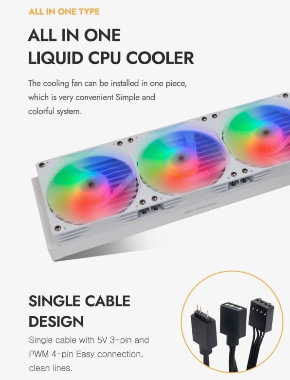 Amazon | darkFlash 水冷 CPUクーラー DG360 [360mm・ホワイト